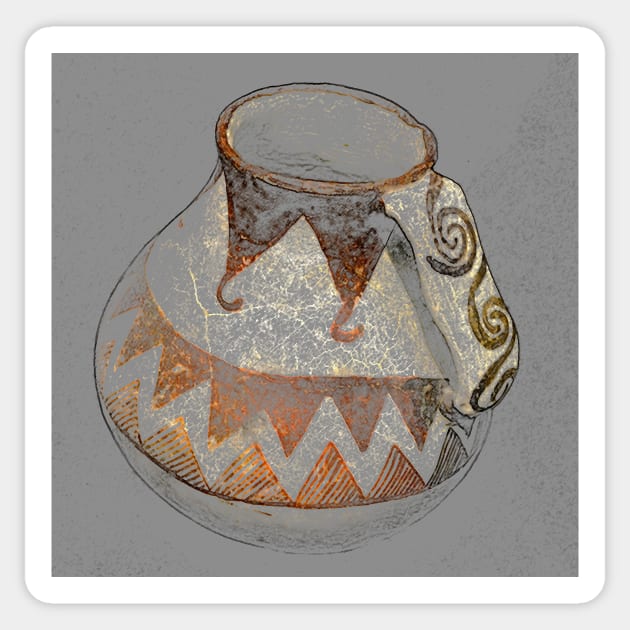 Anasazi jug circa 1200 AD. Sticker by dltphoto